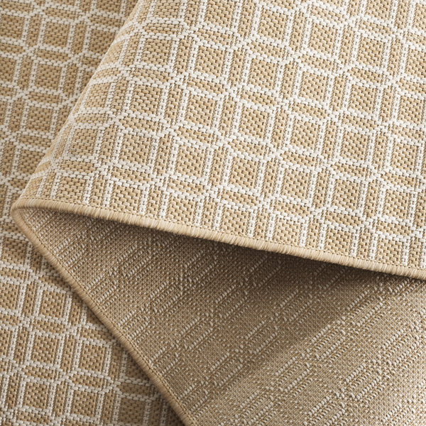 Safavieh Terrace Beige/Ivory Geometric Area Rug — Low Pile Polypropylene Indoor-Outdoor Rug, Durable Style 4'-0" x 6'-0" TER808B-4
