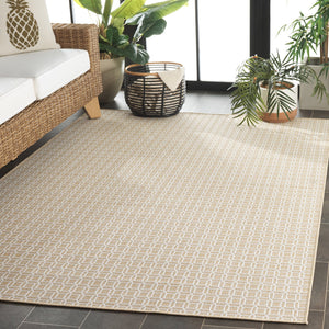 Safavieh Terrace Beige/Ivory Geometric Area Rug — Low Pile Polypropylene Indoor-Outdoor Rug, Durable Style 4'-0" x 6'-0" TER808B-4