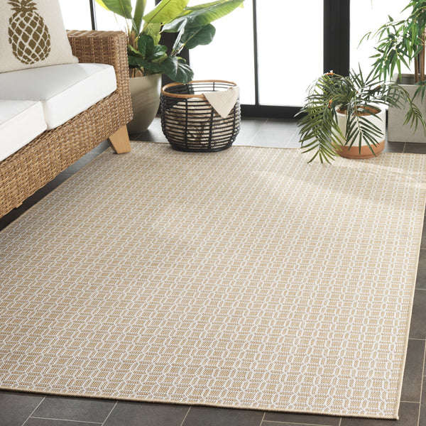 Safavieh Terrace Low-Profile Beige Ivory Rug With Timeless Geometric Motif — Durable Indoor/Outdoor Style 8'-0" x 10'-0" TER808B-8