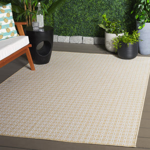 Safavieh Terrace Low-Profile Beige Ivory Rug With Timeless Geometric Motif — Durable Indoor/Outdoor Style 8'-0" x 10'-0" TER808B-8