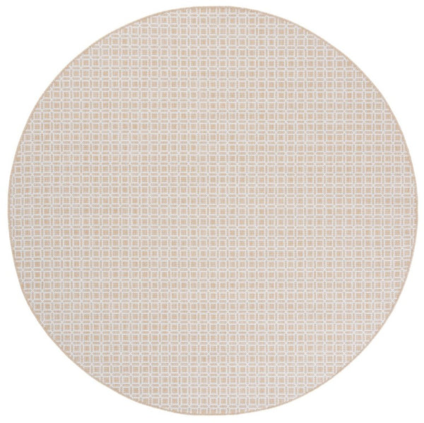 Safavieh Terrace Round Geometric Area Rug Power Loomed Polypropylene Indoor Outdoor Neutral TER808B-7R