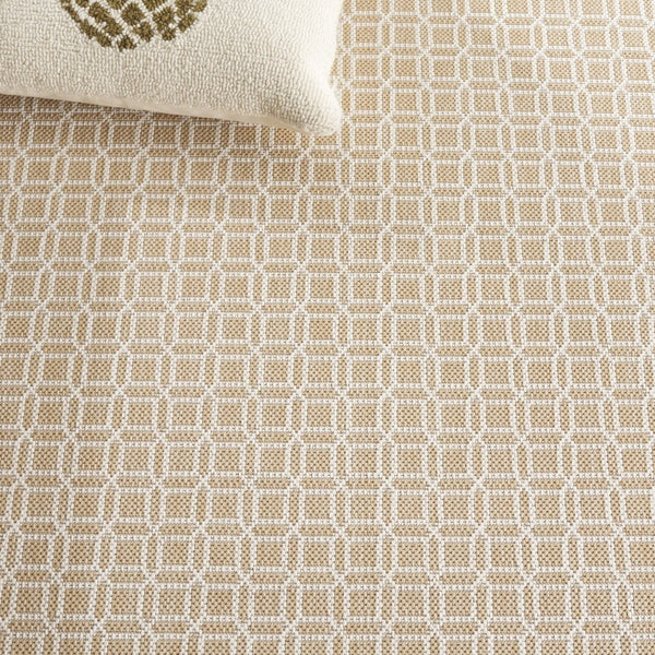 Safavieh Terrace Lattice Polypropylene Area Rug Power Loomed Neutral Geometric for Indoor Outdoor Use TER808B-7SQ