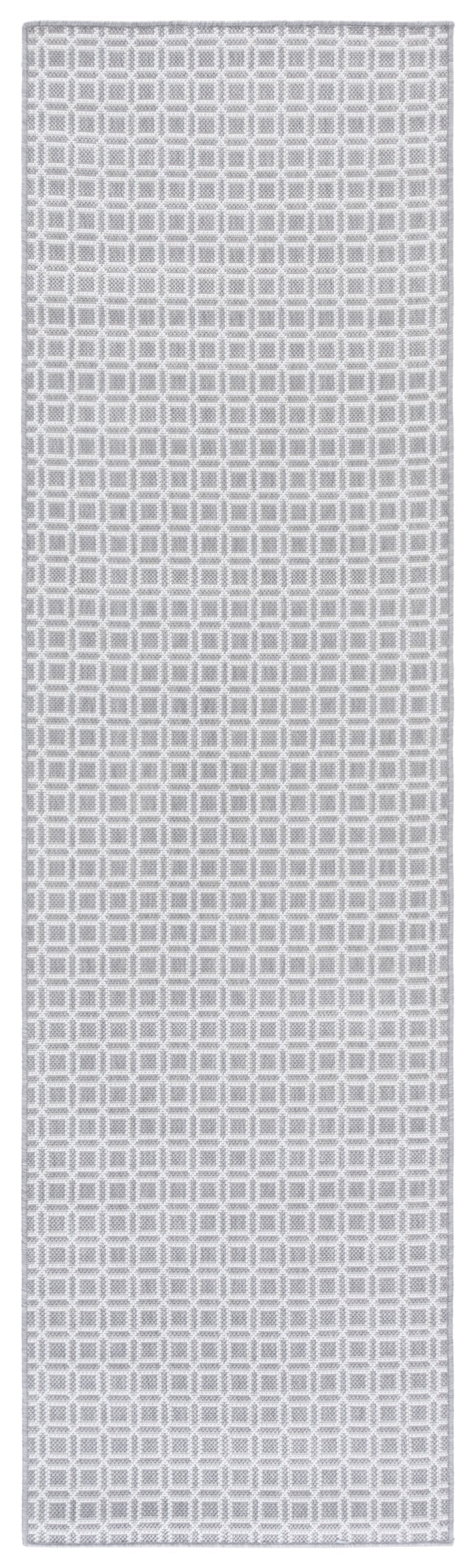 Safavieh Terrace Ivory Grey Geometric Area Rug — Low-Profile Power-Loomed Polypropylene, Durable Outdoor-Ready 5'-3" x 7'-6" TER808F-5
