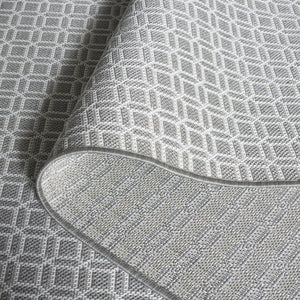 Safavieh Terrace Ivory Grey Geometric Area Rug — Low-Profile Power-Loomed Polypropylene, Durable Outdoor-Ready 5'-3" x 7'-6" TER808F-5