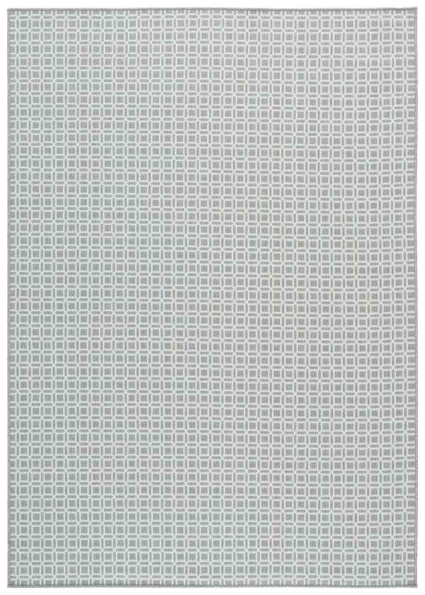 Safavieh Terrace Ivory Grey Geometric Area Rug — Low-Profile Power-Loomed Polypropylene, Durable Outdoor-Ready 5'-3" x 7'-6" TER808F-5