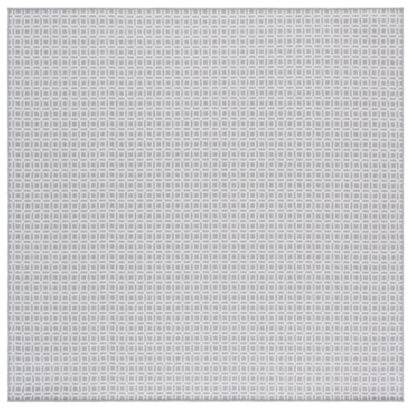 Safavieh Terrace Modern Ivory Grey Geometric Rug — Low-Profile Durable Polypropylene, Indoor/Outdoor Style 4'-0" x 6'-0" TER808F-4