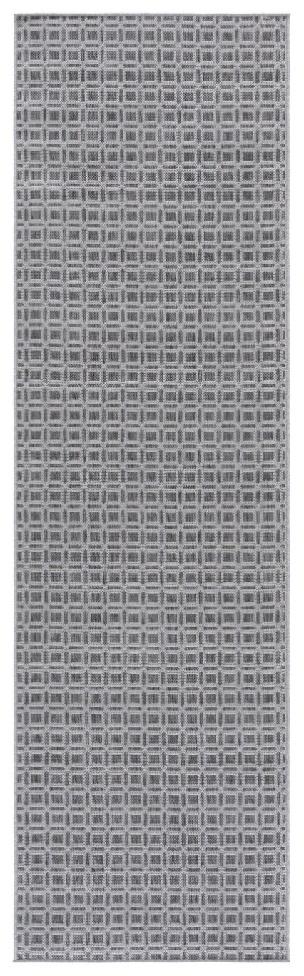 Safavieh Terrace Geometric Grey Indoor Outdoor Runner Rug Low Pile Polypropylene Hallway TER808H-28