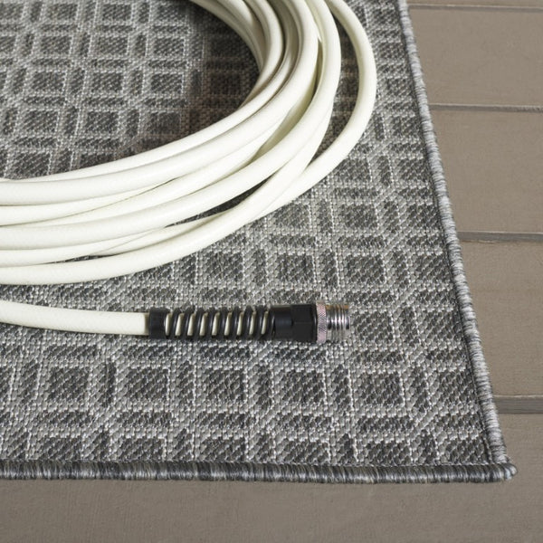 Safavieh Terrace Geometric Grey Indoor Outdoor Runner Rug Low Pile Polypropylene Hallway TER808H-28