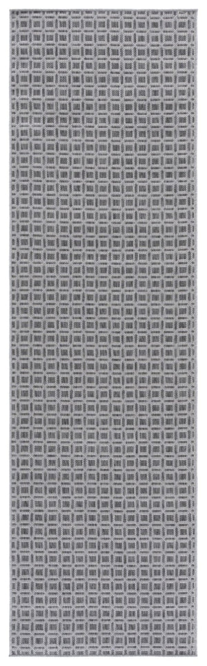Safavieh Terrace Geometric Grey Indoor Outdoor Runner Rug Low Pile Polypropylene Hallway TER808H-28