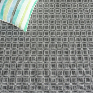 Safavieh Terrace Geometric Grey Indoor Outdoor Runner Rug Low Pile Polypropylene Hallway TER808H-28