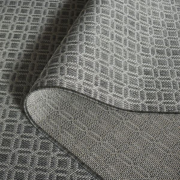 Safavieh Terrace Low-Profile Grey Geometric Area Rug — Durable Polypropylene, All-Weather Fade & Stain Resistant 5'-3" x 7'-6" TER808H-5