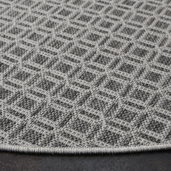 Safavieh Terrace Round Outdoor Indoor Polypropylene Rug Geometric Grey Low Pile Patio TER808H-7R