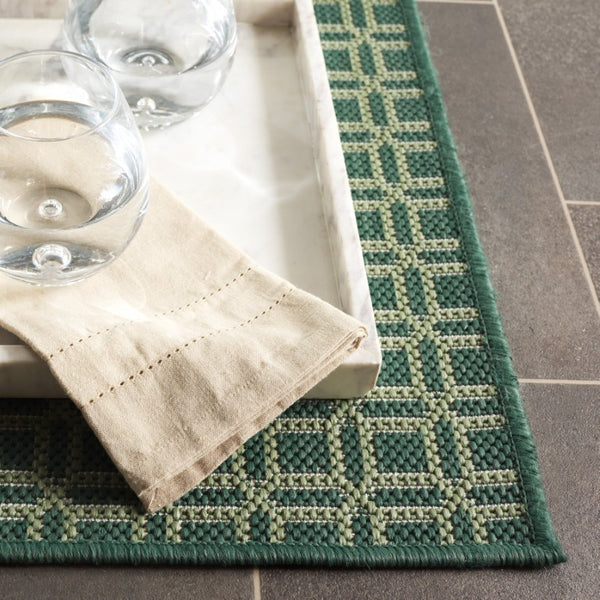 Safavieh Terrace Power-Loomed Polypropylene Runner Geometric Forest Tones for Patio or Entryway TER808Y-28