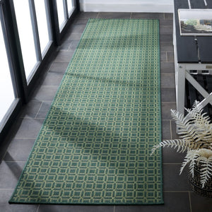 Safavieh Terrace Power-Loomed Polypropylene Runner Geometric Forest Tones for Patio or Entryway TER808Y-28