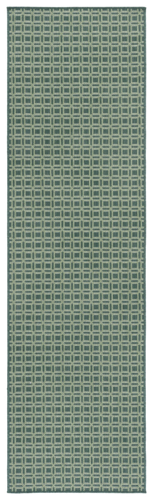 Safavieh Terrace Stylish Dark & Light Green Geometric Area Rug — Low Pile, Durable Polypropylene, Indoor/Outdoor 5'-3" x 7'-6" TER808Y-5