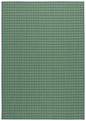 Safavieh Terrace Durable Geometric Green Area Rug — Weather-Resistant Polypropylene, Low-Profile, Easy-Care Excellence 4'-0" x 6'-0" TER808Y-4