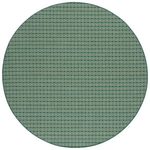 Safavieh Terrace Round Polypropylene Area Rug Two Tone Green Low Pile Modern Living Room TER808Y-7R