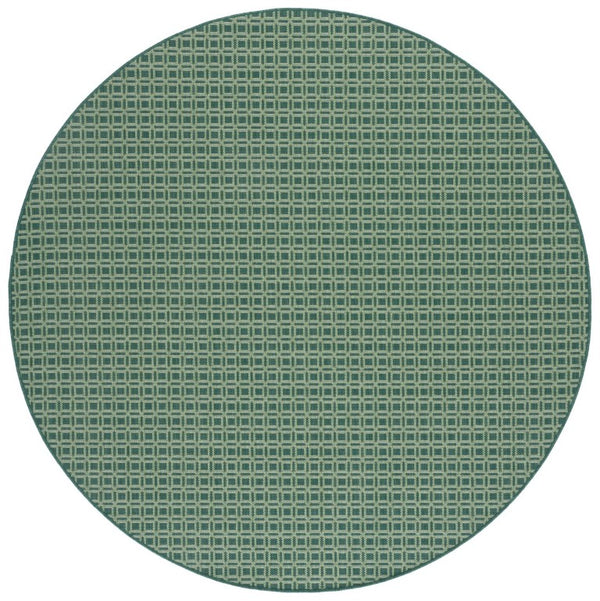 Safavieh Terrace Round Polypropylene Area Rug Two Tone Green Low Pile Modern Living Room TER808Y-7R