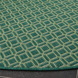 Safavieh Terrace Round Polypropylene Area Rug Two Tone Green Low Pile Modern Living Room TER808Y-7R