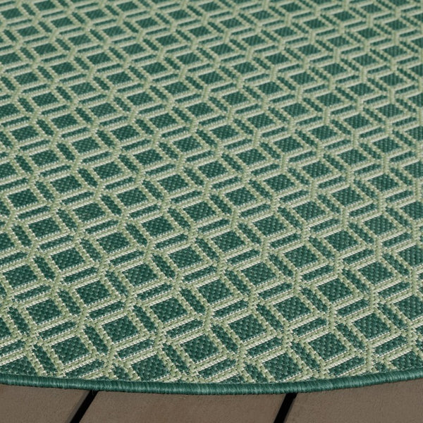 Safavieh Terrace Round Polypropylene Area Rug Two Tone Green Low Pile Modern Living Room TER808Y-7R