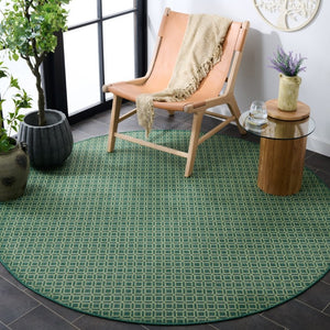 Safavieh Terrace Round Polypropylene Area Rug Two Tone Green Low Pile Modern Living Room TER808Y-7R