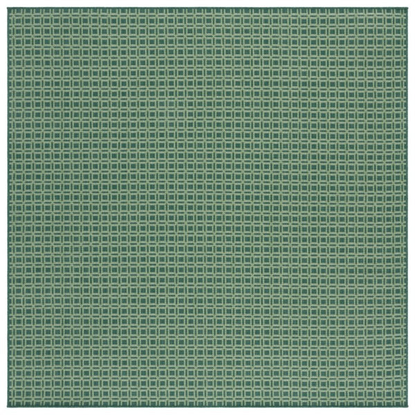 Safavieh Terrace Geometric Polypropylene Square Rug Two-Tone Green for Patio or Living Room TER808Y-7SQ