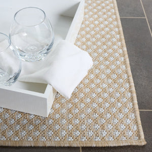 Safavieh Terrace Power-Loomed Polypropylene Runner Rug with Geometric Pattern for Hallways Beige 2'-3" x 8'-0" TER810B-28