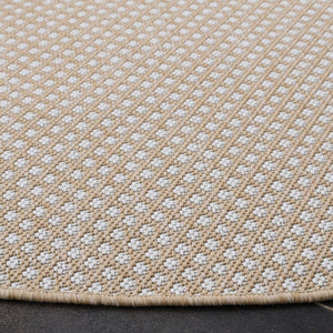 Safavieh Terrace Power-Loomed Polypropylene Runner Rug with Geometric Pattern for Hallways Beige 6'-7" x 6'-7" Round TER810B-7R