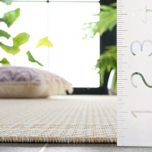 Safavieh Terrace Power-Loomed Polypropylene Runner Rug with Geometric Pattern for Hallways Beige 6'-7" x 6'-7" Square TER810B-7SQ
