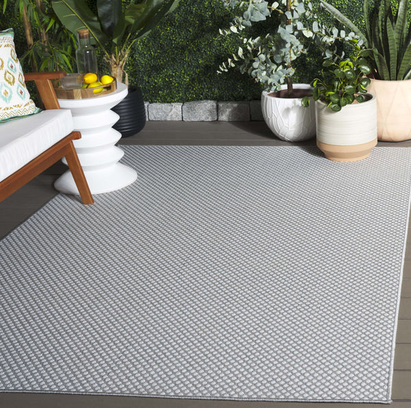 Safavieh Terrace Modern Grey Ivory Area Rug — Low-Profile Power-Loomed Polypropylene With Durable Backing 4'-0" x 6'-0" TER810F-4