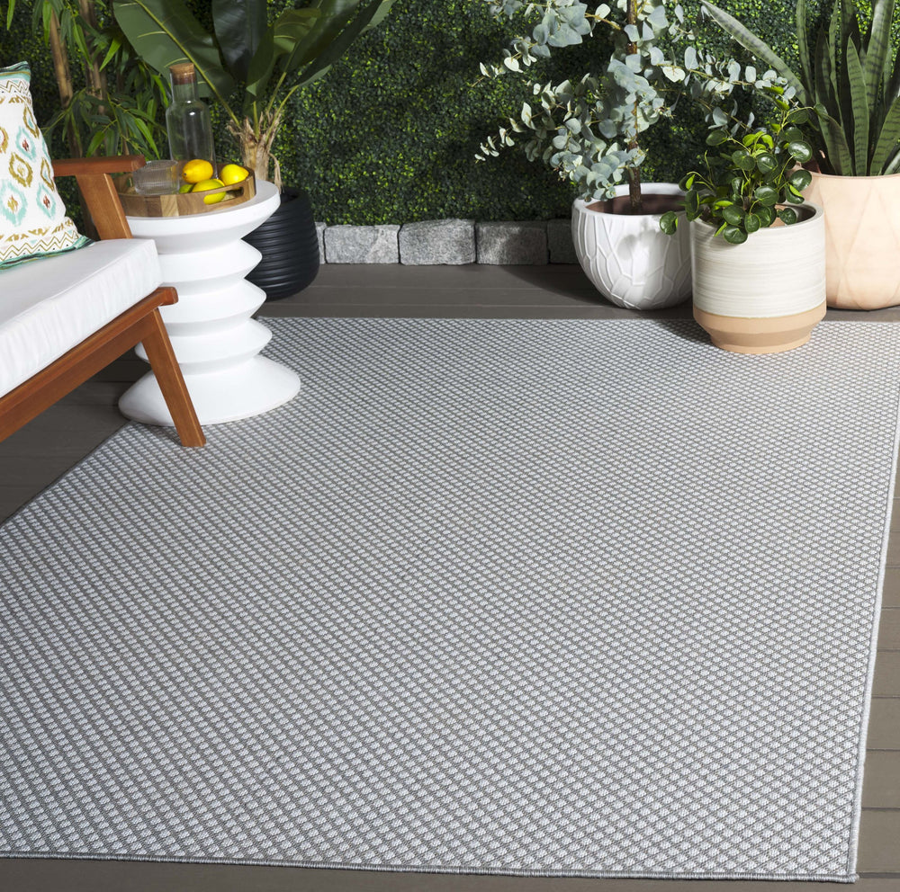 Safavieh Terrace Grey Ivory Power-Loomed Area Rug — Low-Profile Polypropylene, Fade & Stain Resistant Outdoor-Friendly Carpet 8X10 8'-0" x 10'-0" TER810F-8