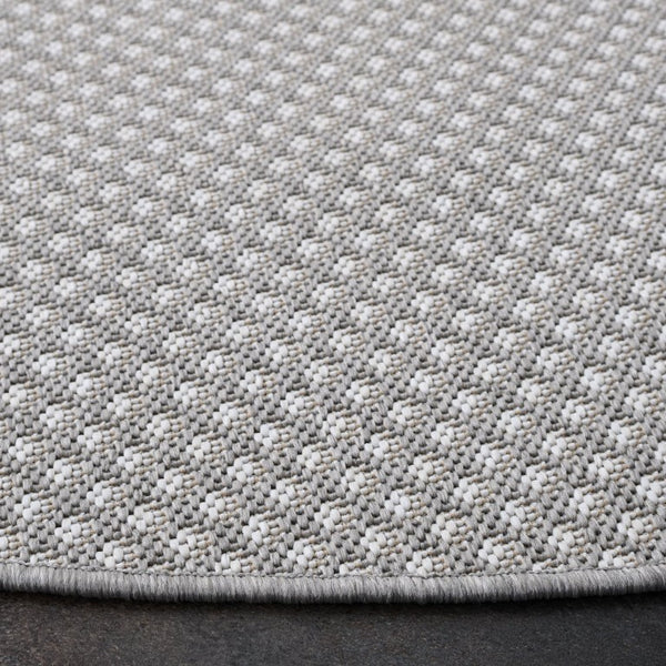 Safavieh Terrace Power-Loomed Polypropylene Runner Rug with Geometric Pattern for Hallways Gray 6'-7" x 6'-7" Round TER810F-7R