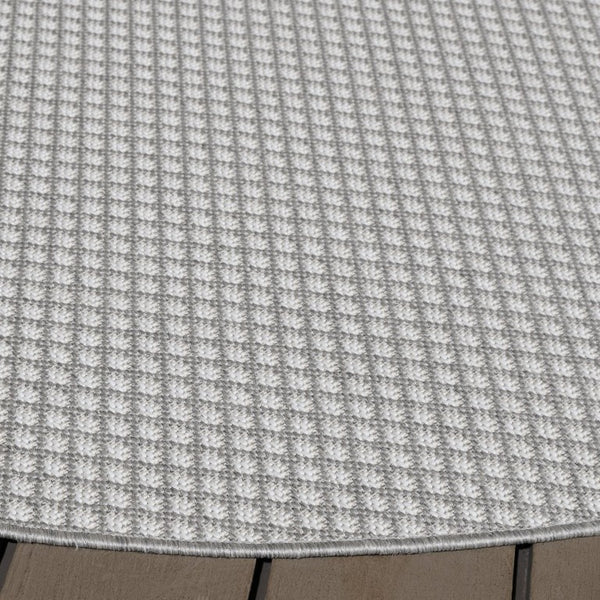 Safavieh Terrace Power-Loomed Polypropylene Runner Rug with Geometric Pattern for Hallways Gray 6'-7" x 6'-7" Round TER810F-7R