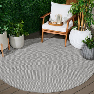 Safavieh Terrace Power-Loomed Polypropylene Runner Rug with Geometric Pattern for Hallways Gray 6'-7" x 6'-7" Round TER810F-7R
