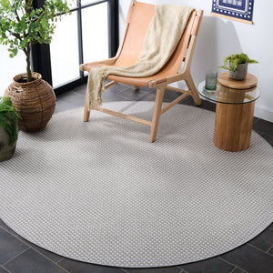 Safavieh Terrace Power-Loomed Polypropylene Runner Rug with Geometric Pattern for Hallways Gray 6'-7" x 6'-7" Round TER810F-7R