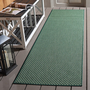 Safavieh Terrace Power-Loomed Polypropylene Runner Rug with Geometric Pattern for Hallways Green 2'-3" x 8'-0" TER810Y-28