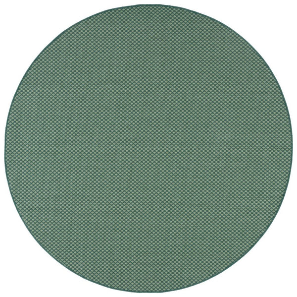 Safavieh Terrace Power-Loomed Polypropylene Runner Rug with Geometric Pattern for Hallways Green 6'-7" x 6'-7" Round TER810Y-7R