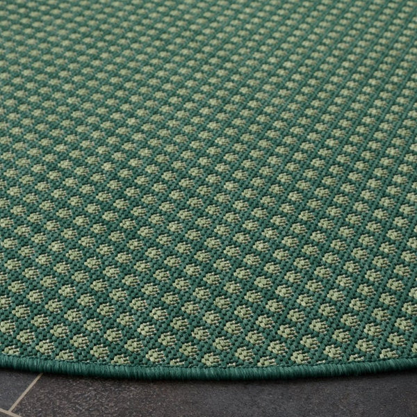 Safavieh Terrace Power-Loomed Polypropylene Runner Rug with Geometric Pattern for Hallways Green 6'-7" x 6'-7" Round TER810Y-7R