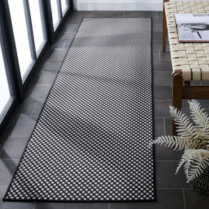 Safavieh Terrace Power-Loomed Polypropylene Runner Rug with Geometric Pattern for Hallways Black 2'-3" x 8'-0" TER810Z-28