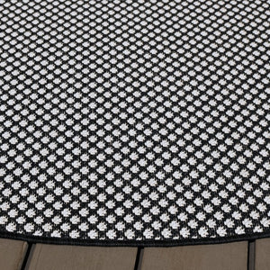 Safavieh Terrace Power-Loomed Polypropylene Runner Rug with Geometric Pattern for Hallways Black 6'-7" x 6'-7" Round TER810Z-7R
