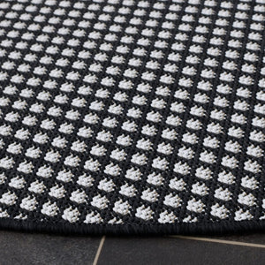 Safavieh Terrace Power-Loomed Polypropylene Runner Rug with Geometric Pattern for Hallways Black 6'-7" x 6'-7" Round TER810Z-7R