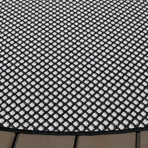 Safavieh Terrace Power-Loomed Polypropylene Runner Rug with Geometric Pattern for Hallways Black 6'-7" x 6'-7" Round TER810Z-7R