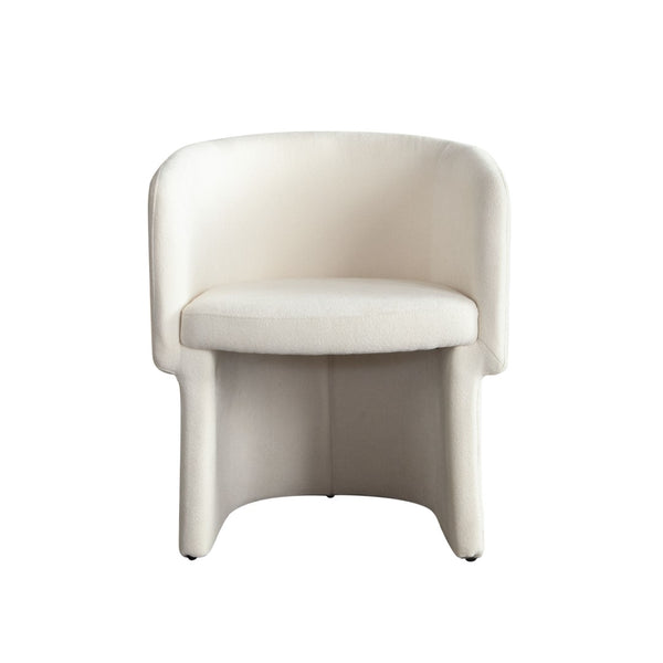 Diamond Sofa Tess Dining Chair - Elite Ivory Polyester Fabric, Stylish Barrel Design, Perfect For Any Dining Space Ivory Fabric Tessdciv