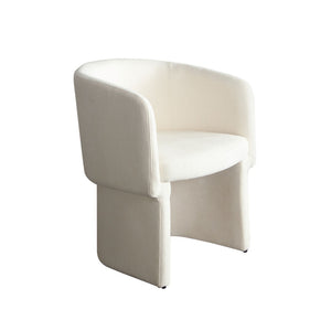 Diamond Sofa Tess Dining Chair - Elite Ivory Polyester Fabric, Stylish Barrel Design, Perfect For Any Dining Space Ivory Fabric Tessdciv