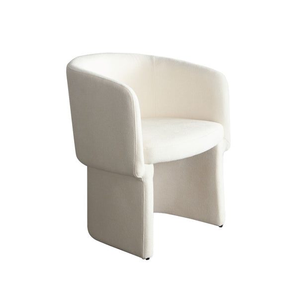 Diamond Sofa Tess Dining Chair - Elite Ivory Polyester Fabric, Stylish Barrel Design, Perfect For Any Dining Space Ivory Fabric Tessdciv