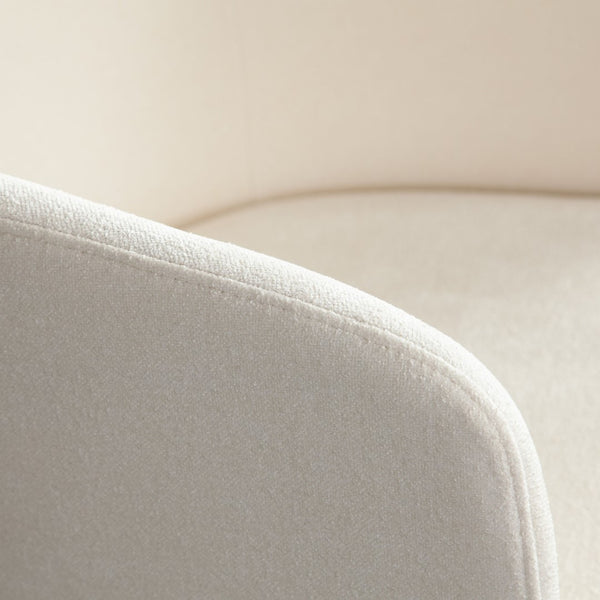 Diamond Sofa Tess Dining Chair - Elite Ivory Polyester Fabric, Stylish Barrel Design, Perfect For Any Dining Space Ivory Fabric Tessdciv