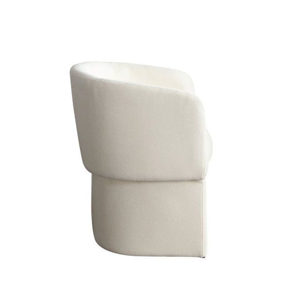 Diamond Sofa Tess Dining Chair - Elite Ivory Polyester Fabric, Stylish Barrel Design, Perfect For Any Dining Space Ivory Fabric Tessdciv