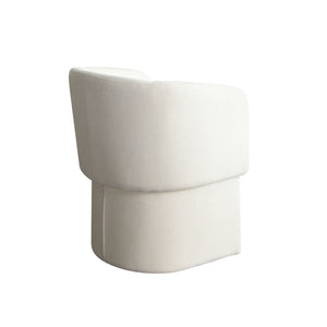 Diamond Sofa Tess Dining Chair - Elite Ivory Polyester Fabric, Stylish Barrel Design, Perfect For Any Dining Space Ivory Fabric Tessdciv