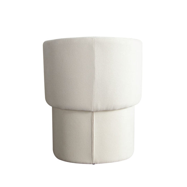 Diamond Sofa Tess Dining Chair - Elite Ivory Polyester Fabric, Stylish Barrel Design, Perfect For Any Dining Space Ivory Fabric Tessdciv