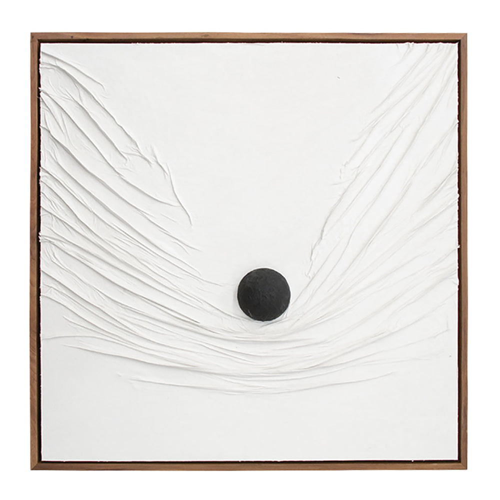 Dovetail Niam A Acrylic Paint Over Fabric on Plastered Wood Panel - Natural Wood Float Frame